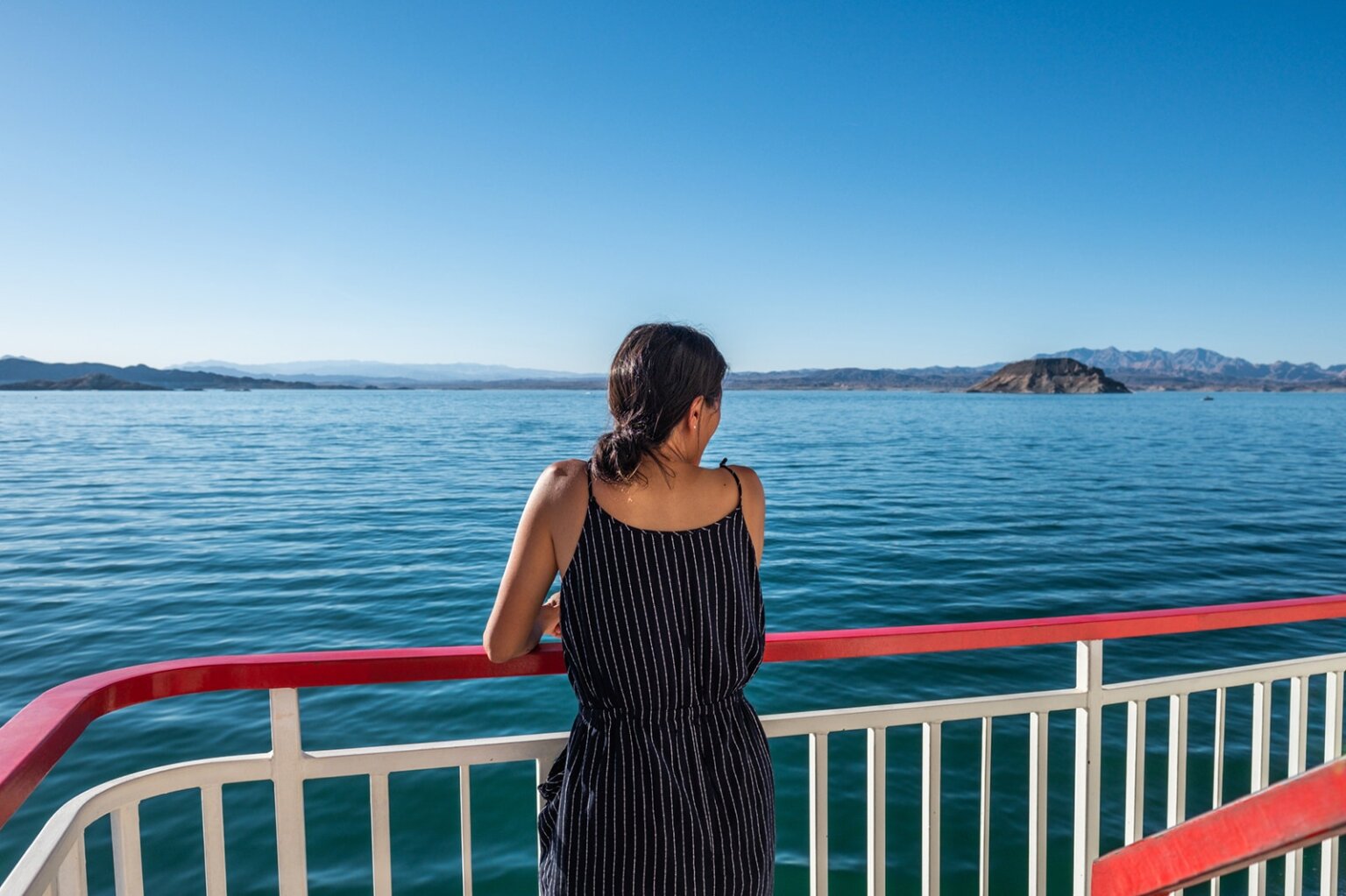 Lake Mead Cruises Desert Princess person looking from the boat